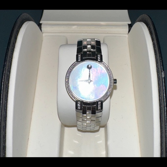 Movado Faceto Pearl White Dial Watch main image 6